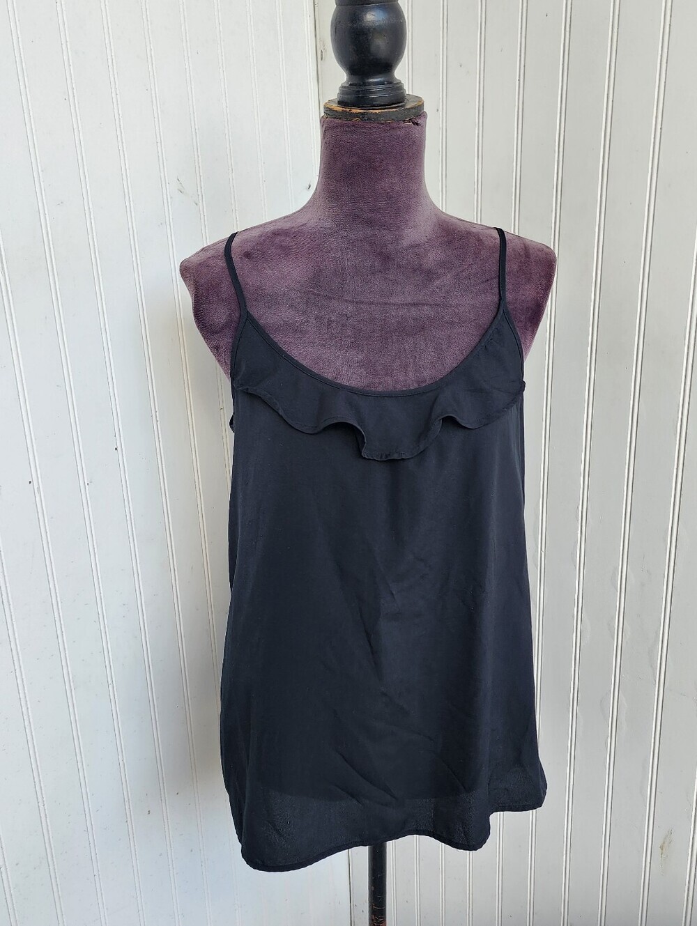GAP BLACK Ruffle Tank Top Pullover Womens Sz S